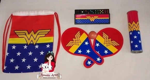 Kit Jogos 3 na Mochila Mulher Maravilha