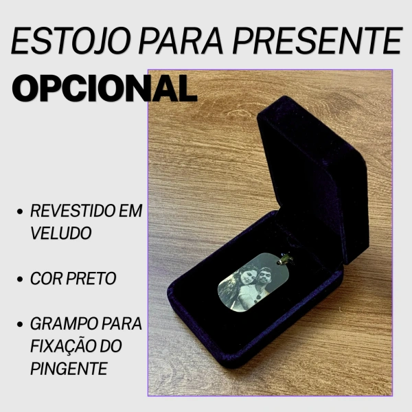CHAVEIRO PINGENTE DE AÇO INOX PERSONALIZADO (FOTO + FRASE)