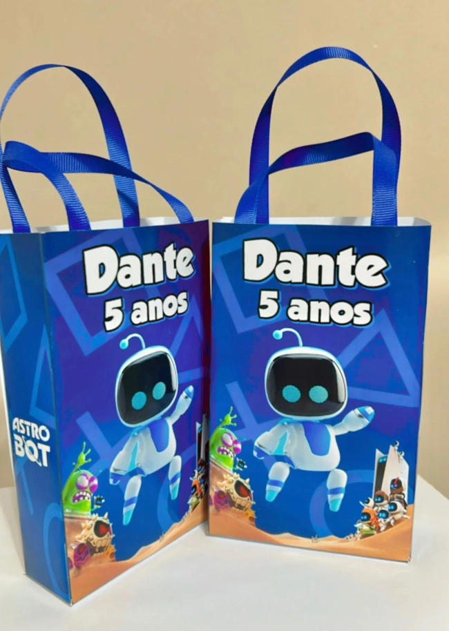 Sacolinhas Personalizadas Astro Bot Lembrancinhas Para Aniversário