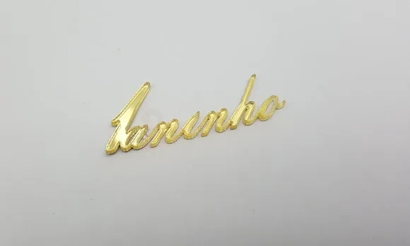 Plaquinha 1 aninho em Acrílico Espelhado Dourado - C/ 8 uni
