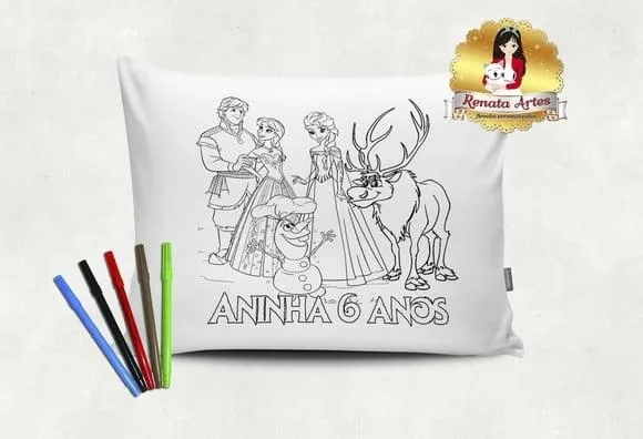 Almofada Pinte e Lave Frozen 2