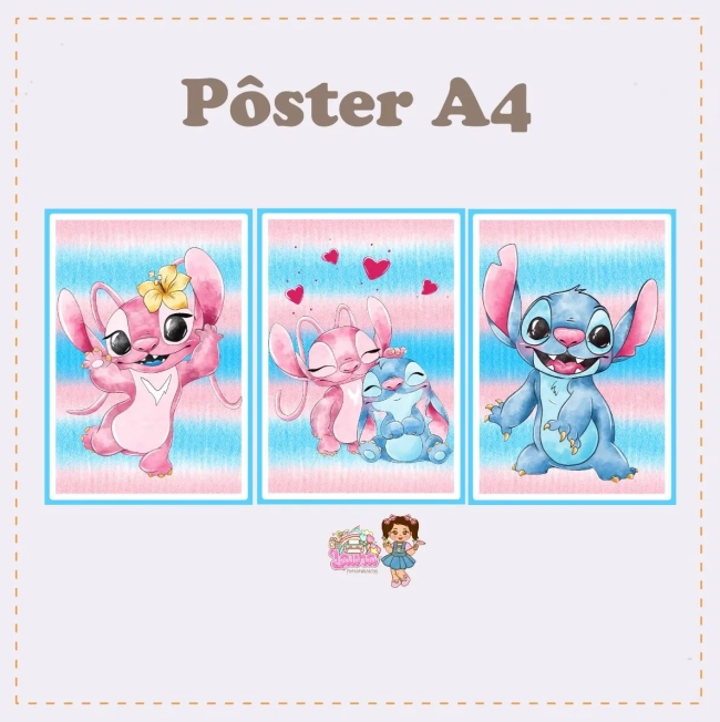 Kit Festa Só Um Bolinho STITCH E ANGEL - Decoração de Festa