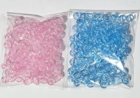 Bola Lisa Azul ou Rosa Passante 8mm Pacote 100 Unidades