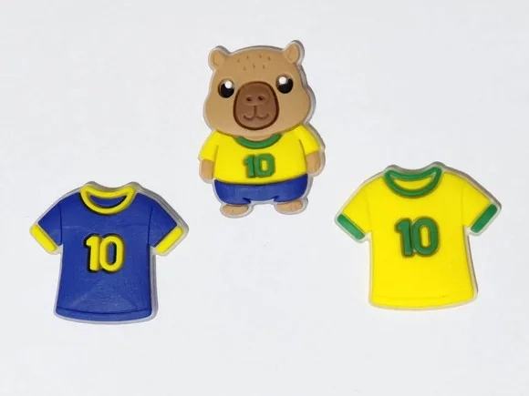 Aplique Brasil Copa do Mundo Emborrachado Pct com 6 Unidades