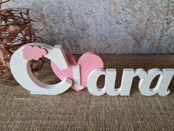 Letras de mdf -nomes Coração com Nuvem