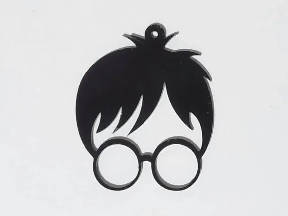 Pingente Harry Potter Acrilico Preto Pacote com 5 Unidades