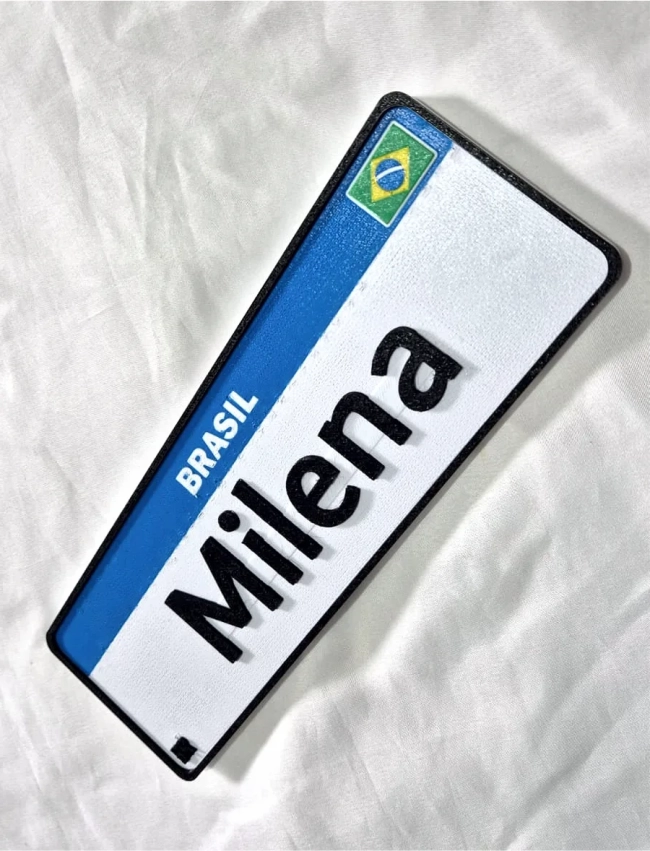 Placa Mercosul Decorativa Personalizada (impressão 3d)