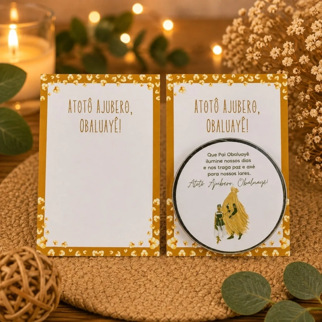 81 unidades de Vela Aromática na latinha Personalizada, Omolu e Obaluaê  - Orixás e Entidades, fazemos qualquer tema.