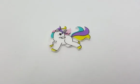 Pingente de Unicórnio em Acrílico U.V. de 2,3cm - 8 Unidades