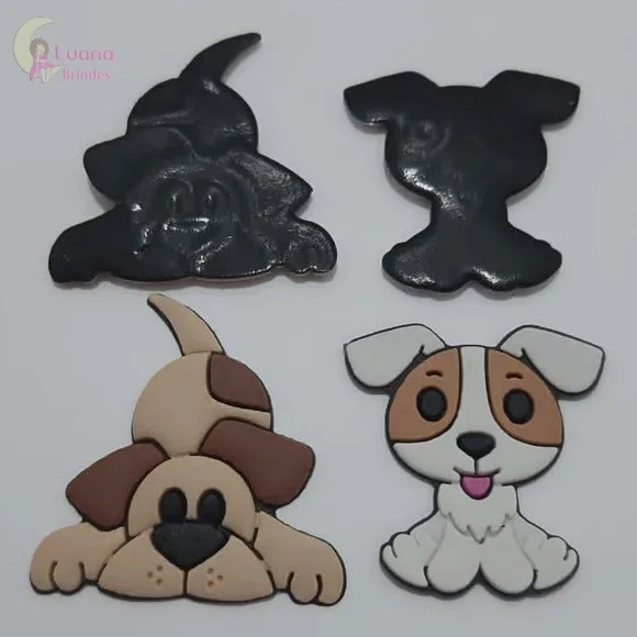Apliques Cachorros de Borracha - Pct C/8 Unidades