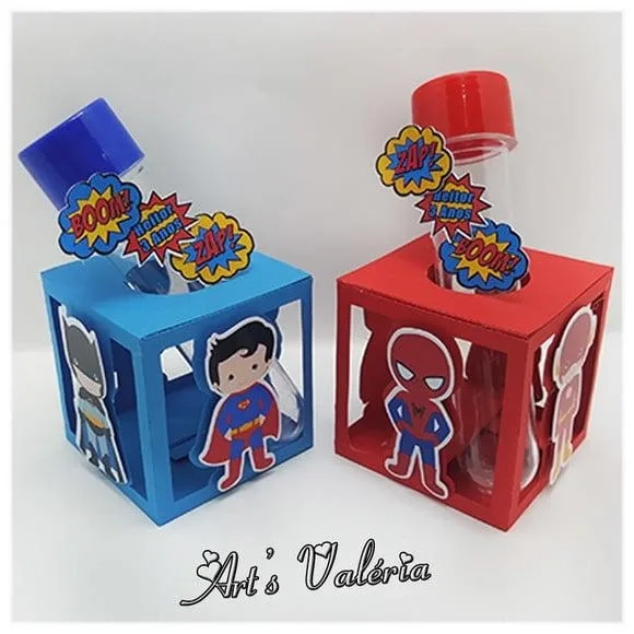Caixinha Porta Tubete Super Heróis - Valor Unitário