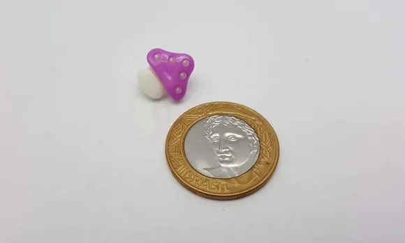 Aplique Botão de Cogumelo Lilás de 1,5cm - 20 unidades