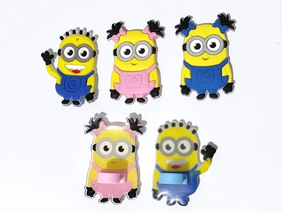 Ponteira P/lápis Minions Emborrachado Pacote com 6 Unidades