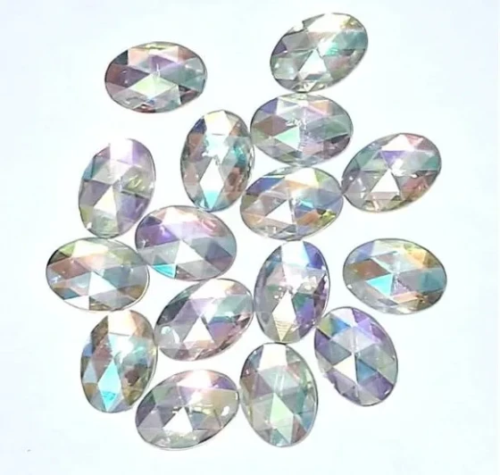 Chaton Oval Sextavado Fruta Cor 13x18mm Pacotes C/50 Unidade