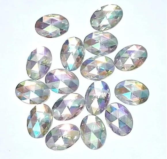 Chaton Oval Sextavado Fruta Cor 13x18mm Pacotes C/50 Unidade