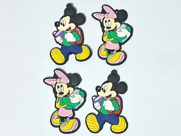 Pingente Mickey e Minnie Escola Emborrachado Pacote C/6 Peça