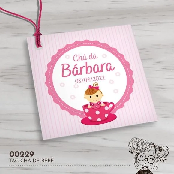 Tag Quadrada Chá de Bebê - 00229