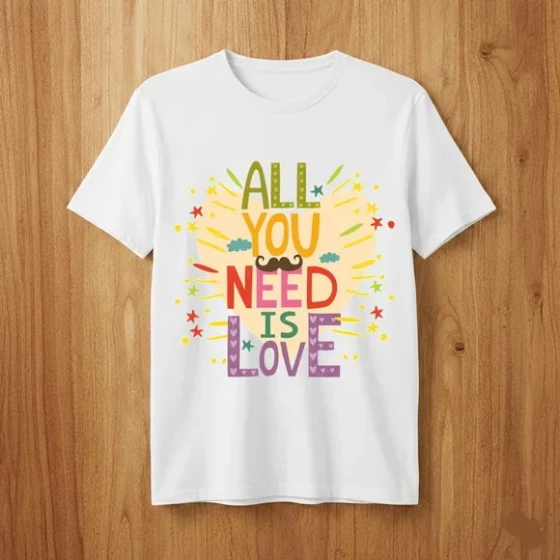 Camiseta All You Need Is Love - Colorida Unissex e Babylook