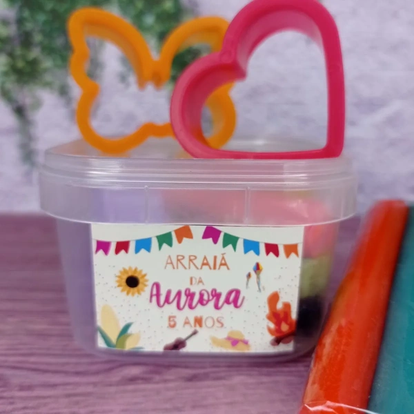 15 kit Massinha no Pote Personalizado - Arraial - Festa Junina - Festa Junina - Trabalhamos com qualquer tema - Informar tema no chat