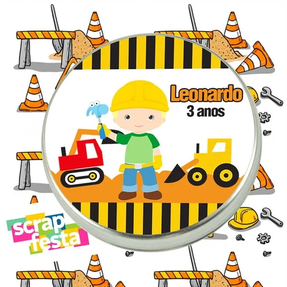Latinhas Lembrancinhas Construção/ Obra