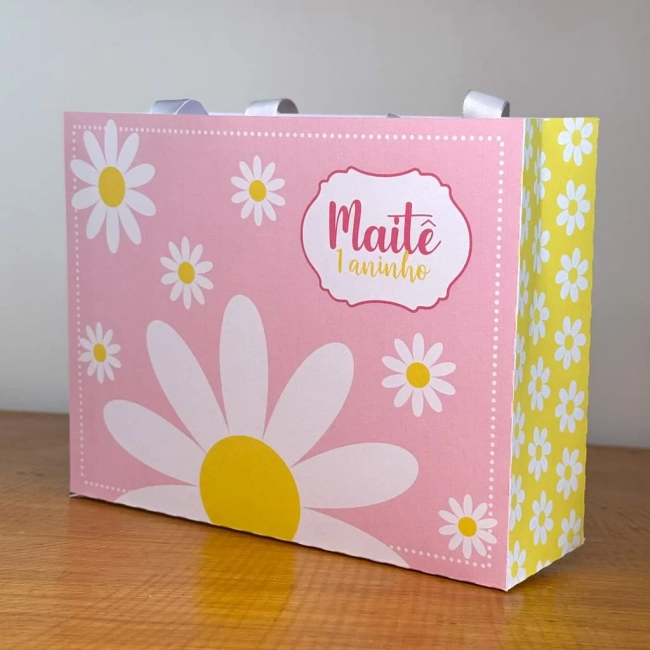 PEGUE E MONTE - Sacolinhas Personalizadas MARGARIDAS - Decoração de Festa | Lembrancinhas | Aniversário | Personalizados