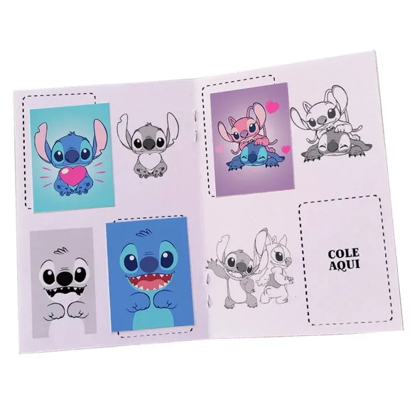 Mini Álbum de Figurinhas Festa Stitch e Angel Personalizado