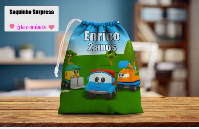 Saquinho Supresa para lembrancinhas do Léo o Caminhão