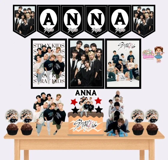 Kit Festa Só Um Bolinho STRAY KIDS - Decoração de Festa