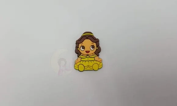 Aplique da Princesa Bela Baby Emborrachado de 3cm