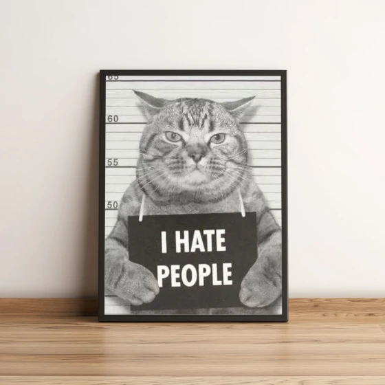 Quadro Gato I Hate People 30