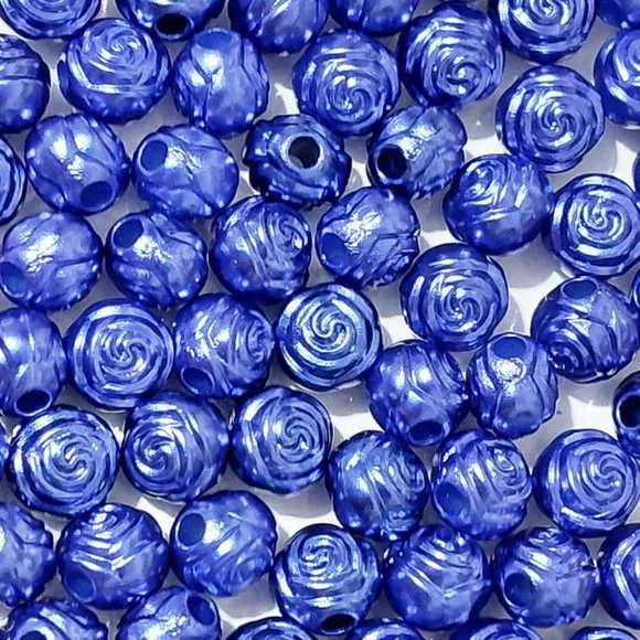 Bola Flor 10mm Vermelha ou Azul Abs Pacote com 50 Unidades