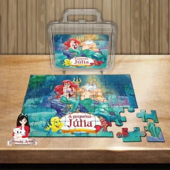 Quebra Cabeça Personalizado na Maleta Ariel