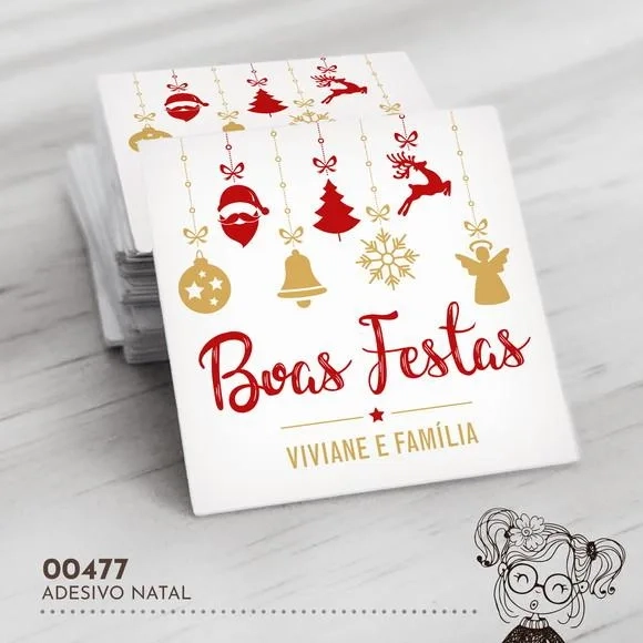 Adesivo Quadrado Natal - 00477