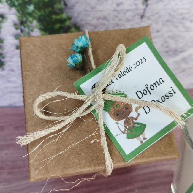 10 Unidades Vela Aromática no Copo Personalizada Orixa Oxóssi  - Odé - FAZEMOS QUALQUER TEMA