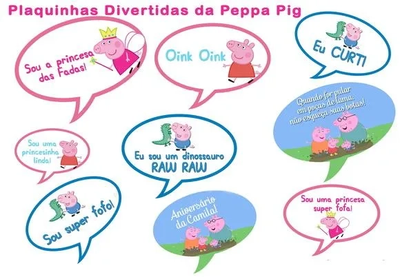 Placa com Frases p/ fotos - Personagens