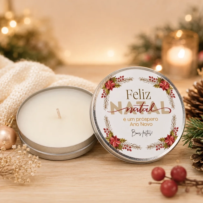 20 unidades de Vela Aromática na latinha Personalizada Natal - - Trabalhamos com qualquer tema - Informar o tema no chat