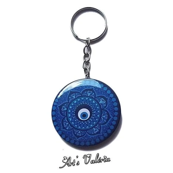 Chaveiro Bóton Olho Grego ou Mandala - Valor Unitário