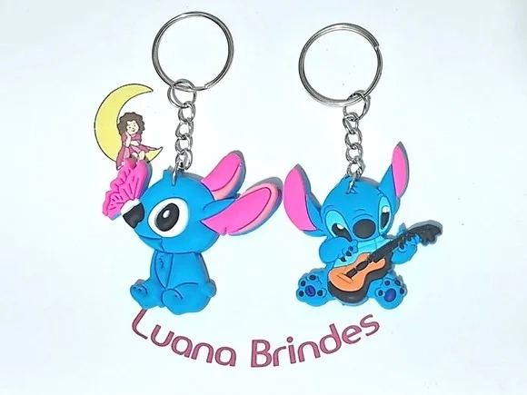 Chaveiro Stitch 4,5cm Emborrachado Pacote com 4 Unidades