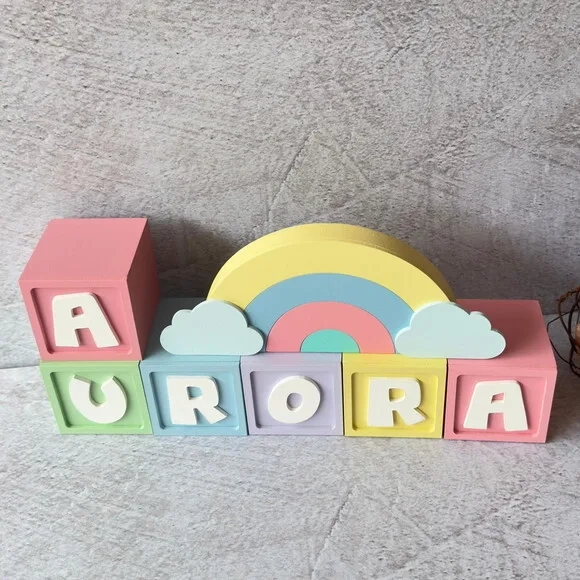 Candy Colors - Cubos 6x6cm Ts + Arco Íris. Decoração Bebê