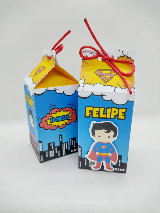 PEGUE E MONTE - Kit Festa Personalizado SUPERMAM CUTE - Decoração de Festa - Caixinhas Personalizadas