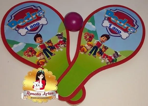 Raquetes de Ping Pong Personalizadas Tema Patrulha Canina