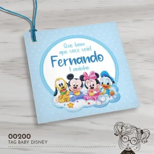Tag Quadrada Baby Disney - 00200
