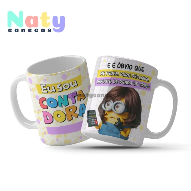 Caneca  Minions Profissões Femininas Personalize com Nome.