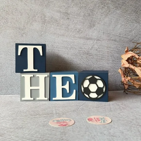 Futebol - Cubos 8x8cm Decoração Bebê