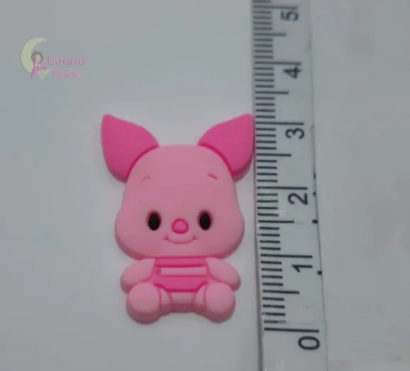 Apliques Personagens Ursinho Pooh de Borracha - Pct C/8 Unid