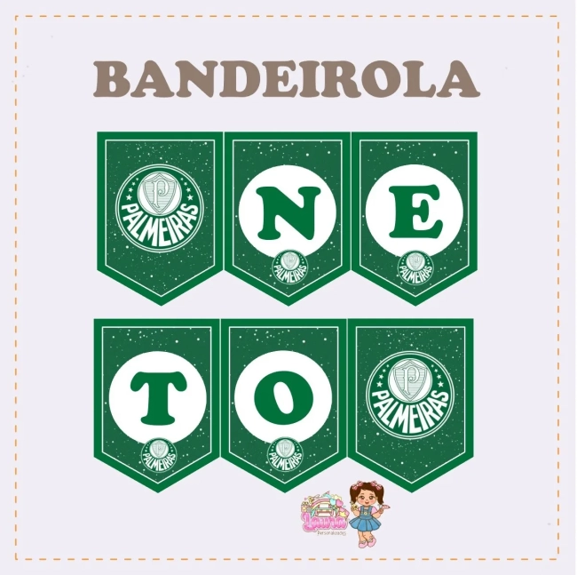 Kit Festa Só Um Bolinho PALMEIRAS - Decoração de Festa