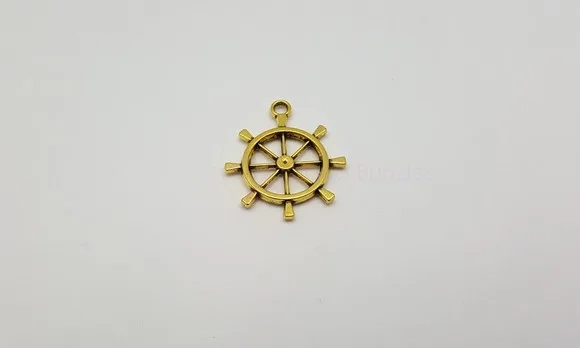 Pingentes Leme em Metal Dourado de 2,7cm Pct 10 Unidades