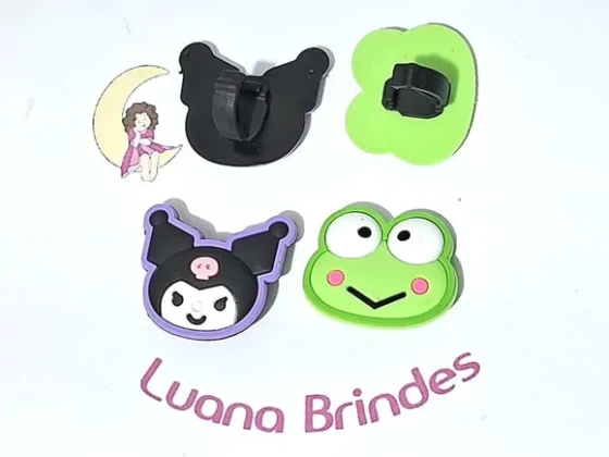 Pins para Cadarço Keroppi e Kuromi Emborrachado 10 Unidades