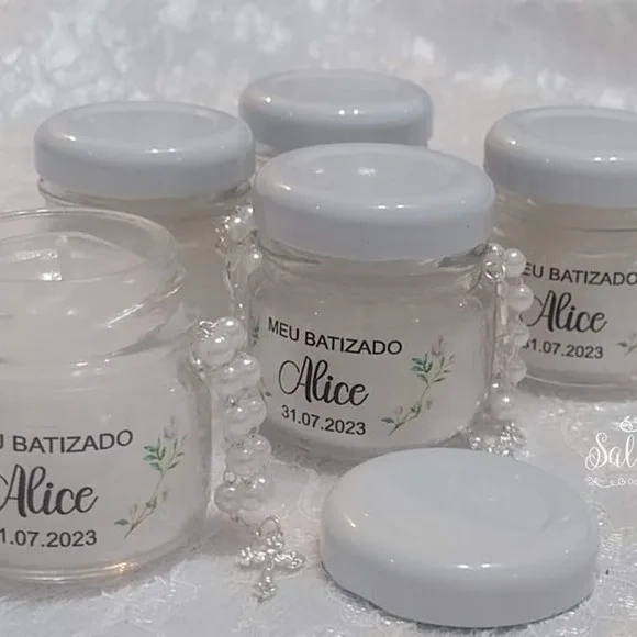 Lembrancinha Batizado Vela com Terço