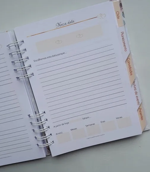 Planner da Noiva Personalizado Permanente c/ Divis - Mod 01